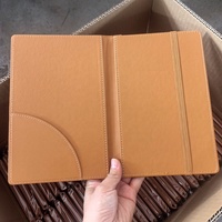 Carpeta de Cuero PU con Insignia Metálica Personalizada, Banda Elástica, Organizador de Documentos y Recibos Empresariales