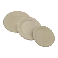 Assiette ronde compostable en bagasse de canne à sucre de 7 pouces, sans PFAS, jetable, pour fête