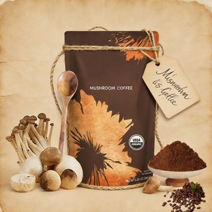 Café instantané aux extraits de champignons à base de plantes OEM/ODM, faible acidité, en poudre, emballé sous vide, 180g, qualité alimentaire, antioxydant, certifié Halal - Product Image 4