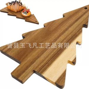Christmas Tree Acacia <b>Wood</b> Cutting Board 38cm Multifunctional Chopping <b>Block</b> For Kitchen Use - Product Image 5