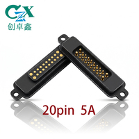 Connecteur de charge magnétique Pogo Pin personnalisé 20 broches, pas de 2,54 mm, plaqué or, 5A, avec oreille de fixation