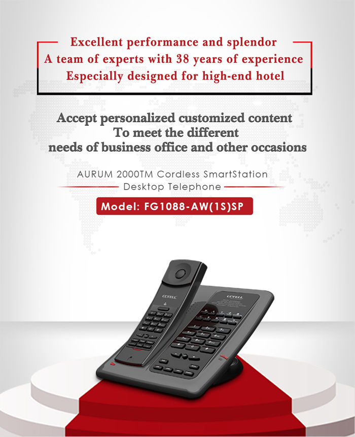 Cotell Branded Hotel Telephone High Quality Plastic Casing Phone Customizable Content Wireless Telephones