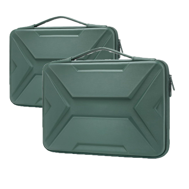 14 Inch Travel Laptop Shoulder Bag Simple Style EVA Briefcase with Pouch Shockproof Computer Carry Handbag