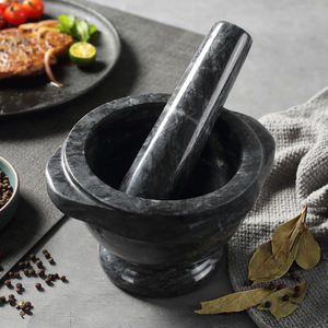 Vente en gros <span class=keywords><strong>de</strong></span> mortier et pilon en marbre <span class=keywords><strong>noir</strong></span> Natural House pour guacamole, herbes, épices et <span class=keywords><strong>ail</strong></span> - Product Image 1