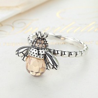Mode Tendance 925 Argent CZ Diamants Bague En Argent De Haute Qualité Bague Abeille pour Les Femmes Cadeau