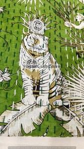 Handmade Green Printed Kantha <b>Quilt</b> Cotton <b>Bedspread</b> Queen Size Modern Home Decor - Product Image 3