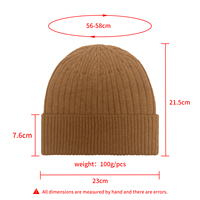 Bonnet côtelé en tricot avec revers, vierge, chaud pour l'hiver, unisexe, pour hommes et femmes, personnalisable avec logo brodé, marque privée, vente en gros