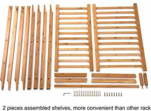 رفوف ملابس من الخيزران للبيع بالجملة من المصنع ، رفوف أحذية محمولة كبيرة جدًا من الخيزران - Product Image 5