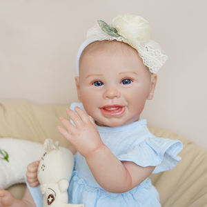 R & BDOLL réaliste nouveau-né plein Silicone réaliste vinyle fait à la main personnalisé sucette africaine yeux clignotants Reborn bébé poupée - Product Image 4