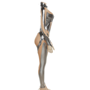 GX8996 Abbigliamento <span class=keywords><strong>Donna</strong></span> alla Moda, Body Intero con Collo Alto e Maniche Lunghe, <span class=keywords><strong>Elegante</strong></span> Tuta Aderente con Inserti in Rete Trasparente - Product Image 3