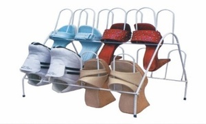 Boot Cabinet Metal Stainless Steel Double Tier Space Saving Standing Type 33x15x85cm For Wardrobe <b>Shoes</b> <b>Storage</b> Organizer - Product Image 1