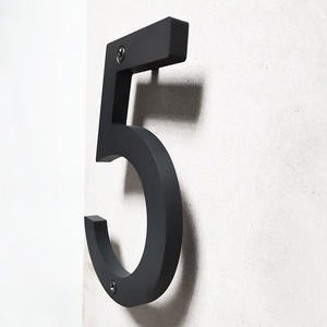 Acrylic Home Decor 6 Inch Black <strong>Modern</strong> <strong>Floating</strong> <strong>House</strong> <strong>Number</strong> With Mounting Hardware Invisible Screw