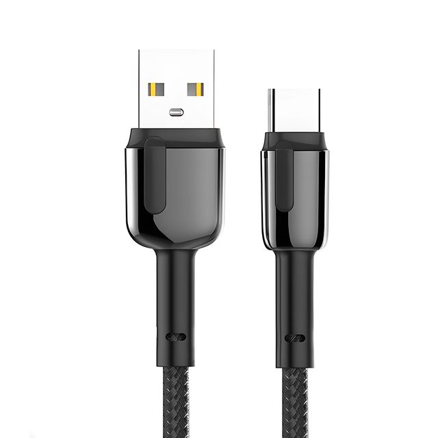 65W Fast Charging Type C Cable Nylon Jacket with Braid 1M & 2M Lengths for Mobile Phones & Power Banks