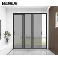 Porte coulissante en verre en alliage d'aluminium ultra-étroite, surface finie pour cuisine, lavage de voiture, balcon, rail inférieur suspendu