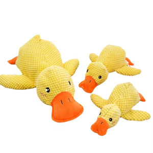 Juguete de Peluche para Perros, Pato Amarillo Suave con Sonido, Ecológico, en 3 Tamaños, para Masticar - Product Image 3