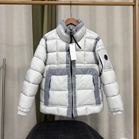 Veste d'hiver courte pour homme, en duvet noir, col montant, fermeture éclair, coupe-vent, décontractée, coupe régulière, couleur unie