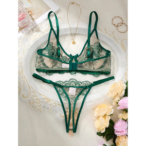 Lace Lingerie Ultra-Thin and Exquisite Bra Mesh Embroidery Comfortable Makes <strong>Large</strong> <strong>Breasts</strong> Appear Smaller French Style Lingerie - Product Image 6