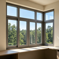 Ventana Corredera de Doble Cristal de Aluminio de Alto Rendimiento con Diseño Moderno, Adecuada para Balcones Residenciales