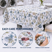 Nappe carrée tissée personnalisée imprimée, motif floral, 240 GSM, polyester filé MJS, pour hôtel, restaurant, mariage, banquet