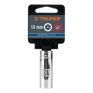 Juego de Llaves de Tubo de 6 Puntas, 13 mm de Largo, con Enchufe de 1/4 de Pulgada, Marca TRUPER - Product Image 4