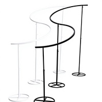 Décorations de mariage en extérieur : Grand rideau en tissu en forme de S, support réglable en hauteur, support pour feuilles de nacre, trapézoïdal