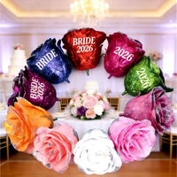 Têtes de fleurs artificielles modernes en plastique, taille Honor, avec paillettes, poudre dorée et cristaux, multicolores, pour mariage, vente en gros, direct usine