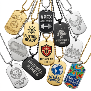 Personalized Custom logo Number Id <b>Tag</b> Metal 3d Matte Nickel Plated Blank Zinc Alloy Enamel <b>Dog</b> <b>Tag</b> <b>for</b> <b>Men</b> with Chain - Product Image 2