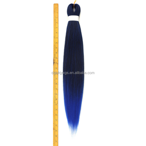 Lot de 3x Mèches synthétiques pré-étirées Ez Braiding pour extensions ombrées, faciles à tresser, pré-étirées, style africain, teintes à l'eau chaude - Product Image 4