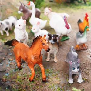 Yxs simulación cognitiva mini aves de corral animal modelo juguete pollo pato ganso cerdo perro pavo conejo caballo burro alpaca - Product Image 2