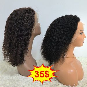 Promotion 53$ Letsfly 2# Burmese Curly 13x4 Lace Frontal Wigs 18 Inches Pre-pluckes Natural Hair Line Human Hair Wholesales - Product Image 3
