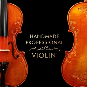 Juego de violín hecho a mano profesional NAOMI 4/4, tapa de madera europea, espalda de abeto, arce flameado, violín <span class=keywords><strong>Stradi</strong></span> Vintage con estuche - Product Image 2