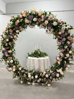 Arche de fleurs artificielles personnalisable pour mariage, arrangement floral circulaire, toile de fond en soie pour décoration de mariage