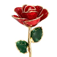Mawar Merah Asli Berlapis Emas 24K Dengan Dudukan Akrilik, Bunga Mawar Alami Awet Selamanya, Hadiah Valentine, Hari Ibu, Pernikahan