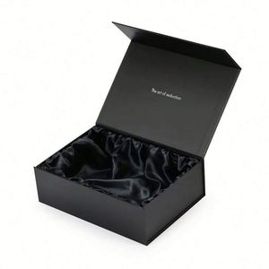 Custom Recyclable Black Folding Paper <b>Gift</b> <b>Box</b> With Ribbon Handle & Magnetic Flap Closure Ideal for Shoes & <b>Gift</b> Packaging - Product Image 2