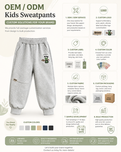 Pantalon de jogging unisexe en coton et polyester gris respirant avec logo personnalisé pour enfants, taille élastique, pantalon décontracté en tricot - Product Image 3