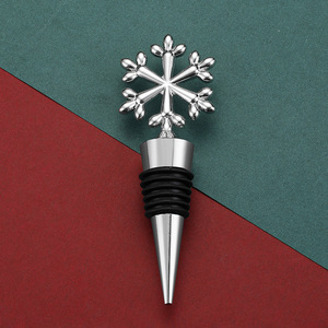 Christmas Snowflake Wine <b>Stopper</b> Gold Metal Bottle Seal For Champagne Preservation Party Gift Simple Style - Product Image 4