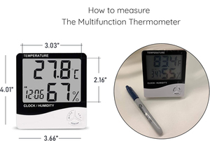LCD Electronic Temperature Controller Humidity Meter Indoor Room <b>Digital</b> Thermometer <b>Hygrometer</b> Weather Station Alarm Clock - Product Image 4