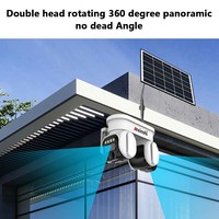 Nouvelle caméra solaire sans fil 4G à double objectif et double PTZ, 360 degrés sans angle mort, recharge solaire, caméra intelligente étanche