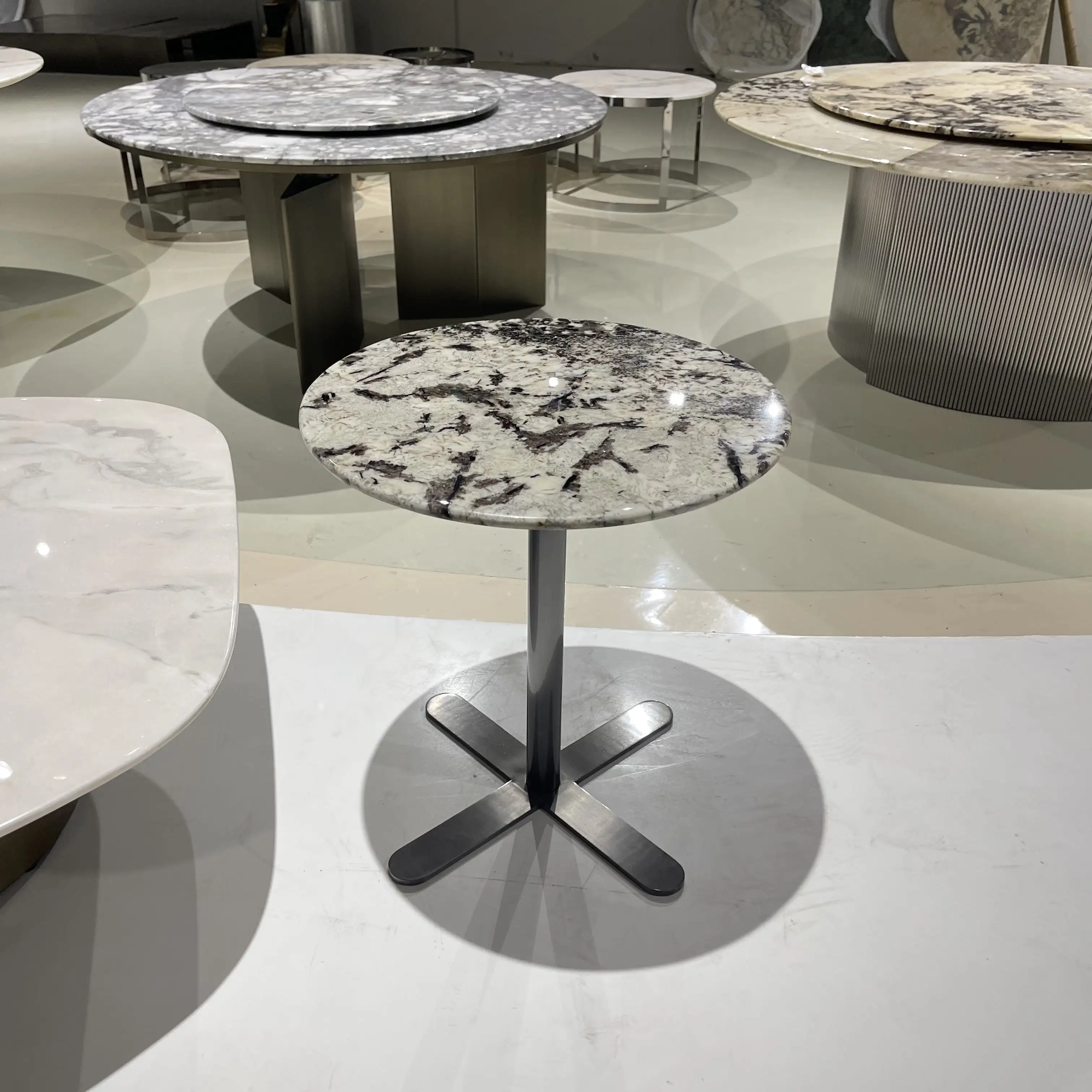 Обеденный стол в комплекте, мебель для столовой, итальянский дизайнерский роскошный обеденный стол из белого мрамора