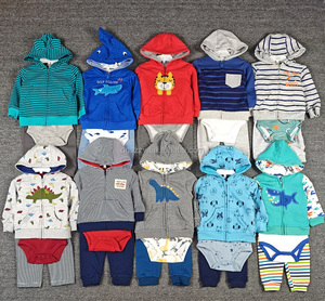 Ensemble sweat à capuche pour bébés filles et garçons, personnalisable avec logo, 3 pièces en coton à imprimé animal/floral, barboteuse à manches longues, 6-24 <span class=keywords><strong>mois</strong></span>, ensemble veste d'été - Product Image 5