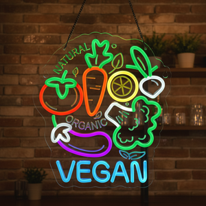 Letreros de Neón Veganos en Stock, Decoración de Pared Colgante para Negocios, Restaurantes, Tiendas, Cafeterías, Fiestas, Letreros de Neón Personalizados - Product Image 1