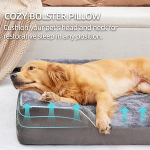 Lit pour chien portable en mousse à mémoire de forme, doux, lavable, carré, imprimé, de luxe, nouveau design personnalisé pour fabricant - Product Image 5