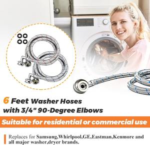 Juego de 2 mangueras de acero inoxidable 304 de 6 pies a prueba de explosiones Jade Hill con codos de 90 grados - Product Image 6