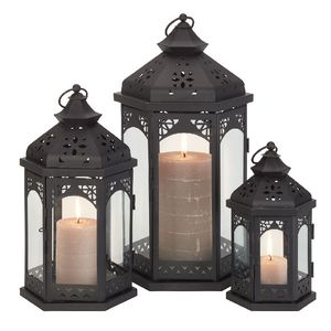 Ensemble de 3 haute métal bougie lanternes moderne suspendu Style parfait intérieur extérieur maison jardin éclairage décor utilisation - Product Image 1