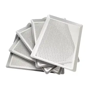 Factory Supply Bakeware Baking Dishes & Pans Europe Type Aluminum Perforated Burger Flat Baking Tray Competitive Price