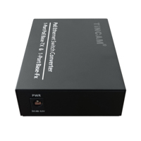Convertisseur de média simple fibre monomode TiNCAM 10/100M 1 SC 1 RJ45 PoE Switch Simplex pour système de surveillance CCTV Caméra IP
