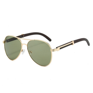 Lunettes de soleil de luxe pour homme et femme, style vintage, monture en métal doré sans bordure, verres dégradés, style aviateur - Product Image 6