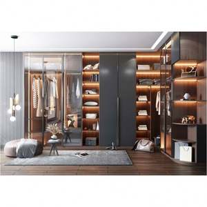 Armoires de rangement modernes et luxueuses sur mesure, meubles de chambre à coucher en mélamine, armoire en bois, dressing - Product Image 1