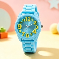 Montre à quartz analogique pour enfants, coque en plastique, bracelet en silicone flexible, montre-bracelet pour garçons et filles