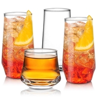 Verre Highball Moderne et Élégant sans Pied, Résistant à la Chaleur, 301-400ml, Lavable au Lave-Vaisselle, Réutilisable pour Bar